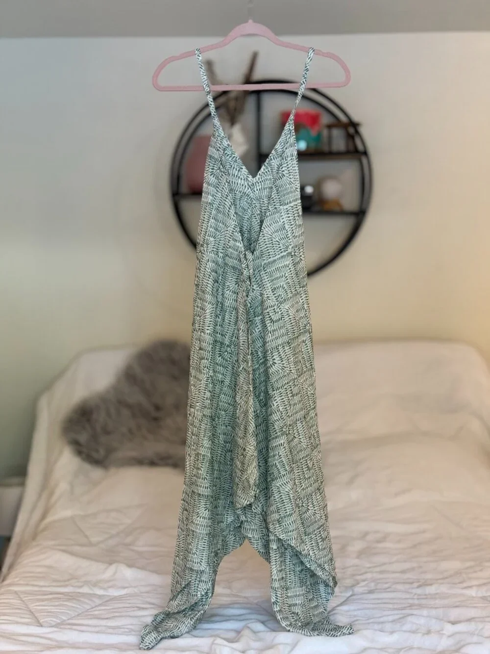 Cost Plus World Market Green Printed Jumpsuit Romper - Picture 1 of 4
